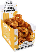 iPaw Turkey Tendons for Dogs 20 Pcs Bulk Pack, 100% Turkey and US Sourced Raw Material, Hypoallergenic, All Natural Human Grade Puppy Chew, Rawhide Alternative Dog Treats, Rope (Medium)