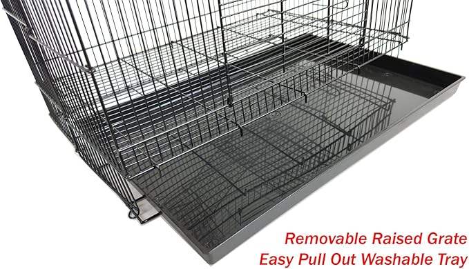 30" Large 3-Levels Easy Foldable Chew-Proof Tight Bar Spacing Ferret Chinchilla Sugar Glider Rats Mice Mouse Rodent Hamster Gerbil Hedgehog Small Animal Critter Metal Travel Carrier Cage