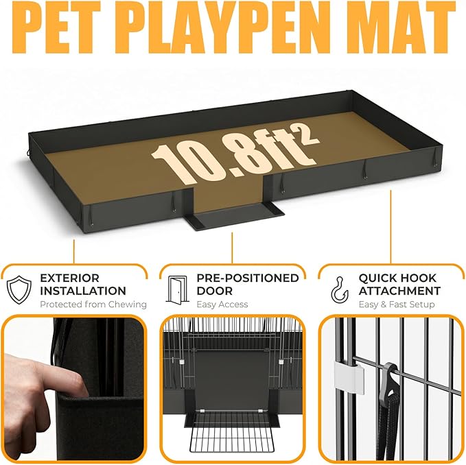 Guinea Pig Cages DIY Small Animal Playpen with Waterproof Liner, Expandable Cage for Guinea Pigs, Metal Wire Yard Fence Rabbit Cage (20 Panels - 56" L x 28" W x 18" H)