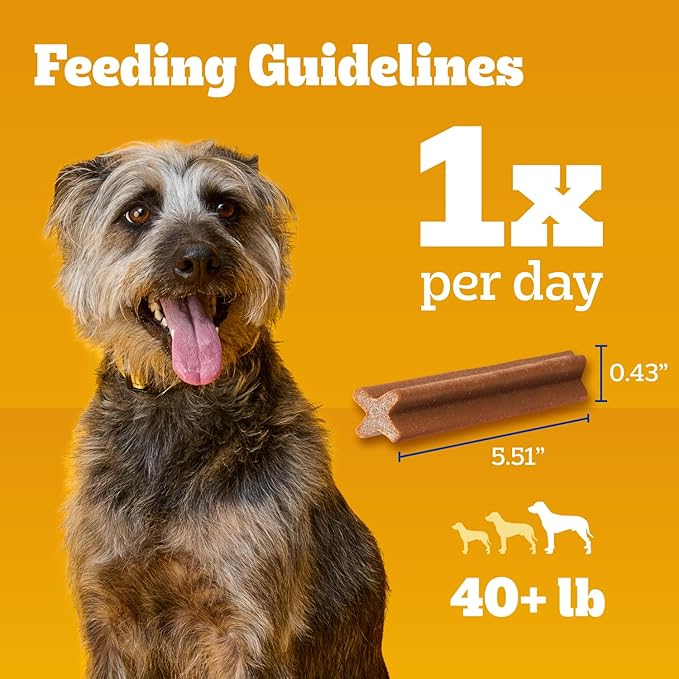 Pedigree Dentastix Dog Dental Treats, Large Breed Dog Treats, Beef Flavor, 2.08 lb. Bag (40 Treats Total)
