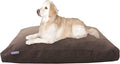 Dogbed4less Jumbo Orthopedic Extreme Comfort Memory Foam Dog Bed for Large Dog, Waterproof Internal Case and Machine Washable External Denim Pet Cover, 55"X47" Pillow, Brown
