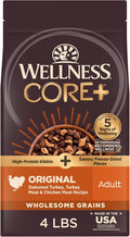 Wellness CORE+ Dry Dog Food with Freeze Dried Pieces, Wholesome Grains, High Protein, Natural, Original Turkey & Chicken Recipe, (4-Pound Bag)