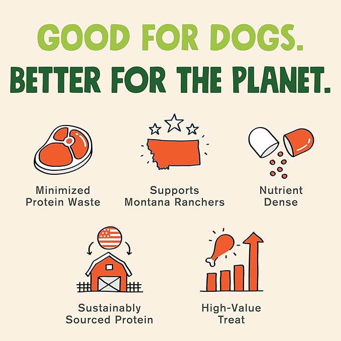 West Paw Montana Beef Sticks – Air-Dried Dog Treats for Small, Medium & Large Dogs – Healthy, All-Natural, Sustainably Sourced 100% Grass-Fed Beef - Made in USA