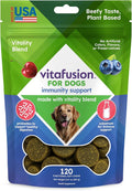 VitaFusion Probiotics for Dogs, Gut & Digestive Health Support with Colostrum & Quercetin, Immune & Seasonal Allergy Support, Superfood Vitality Blend, Beef Flavor120 Soft Chews.