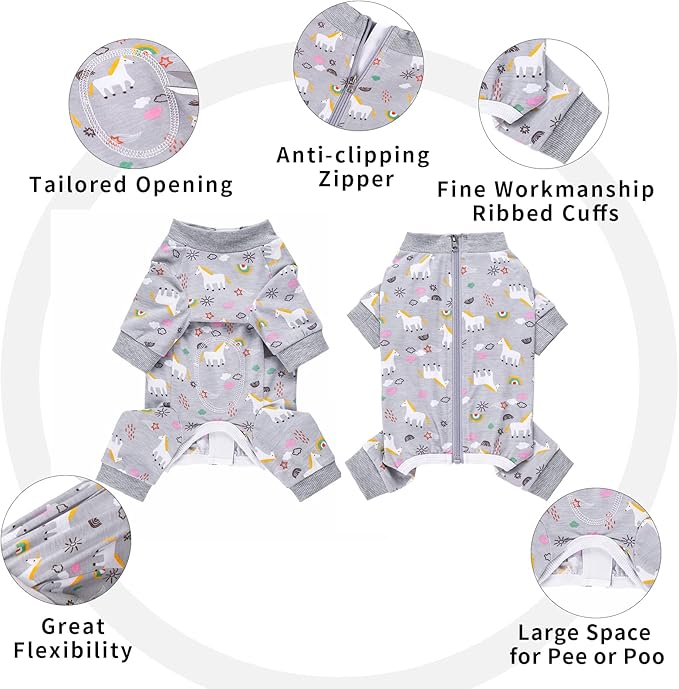 Dog Surgery Recovery Suit, Long Sleeve Onesie for Small Dogs, X-Large, Horse, Polycotton