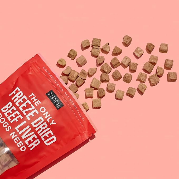Natural Rapport Beef Liver Dog Treats - The Only Freeze Dried Beef Liver Dogs Need - Grain-Free Beef Bites, Dog Treats for Small and Large Dogs (4 oz.)