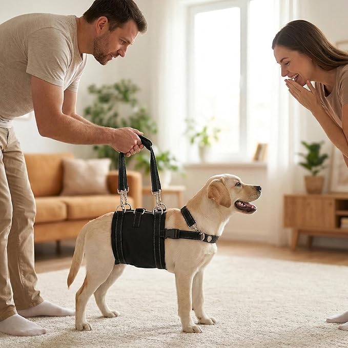 CWV Adjustable All Dog Lift Harness for Large Dogs, Soft and Portable Dog Dling for Large Dogs Hind Leg Support, Help em up Harness for Senior, Injured, Disabled and After Surgery Dogs, Small