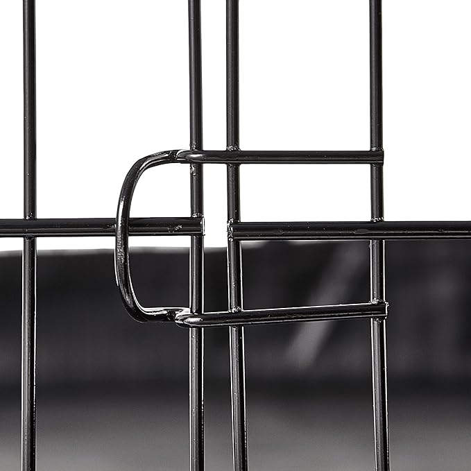 Amazon Basics Leakproof Canvas Bottom Guinea Pig Cage, Easy to Clean Small Animal Habitat with Divider Set, Indoor/Outdoor, Portable, No Tools Needed, 47.6"L x 24.2"W x 14"H, Black