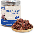 PAWUP Dog Treats Training Rewards, Beef Cod Cubes, 1% Taurine Added, 12.5 oz, Rawhide Free, Grain Free, Low Fat Dog Training Rewards and Snacks, No Additives