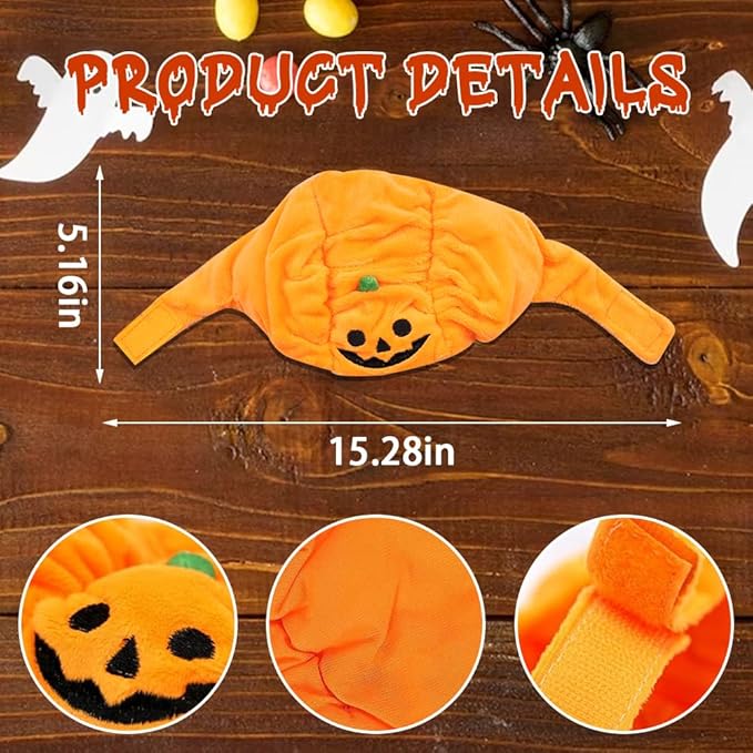 ALIBBON Cat & Dog Halloween Costume - Pumpkin Headdress & Cap for Puppy & Kitty Cosplay