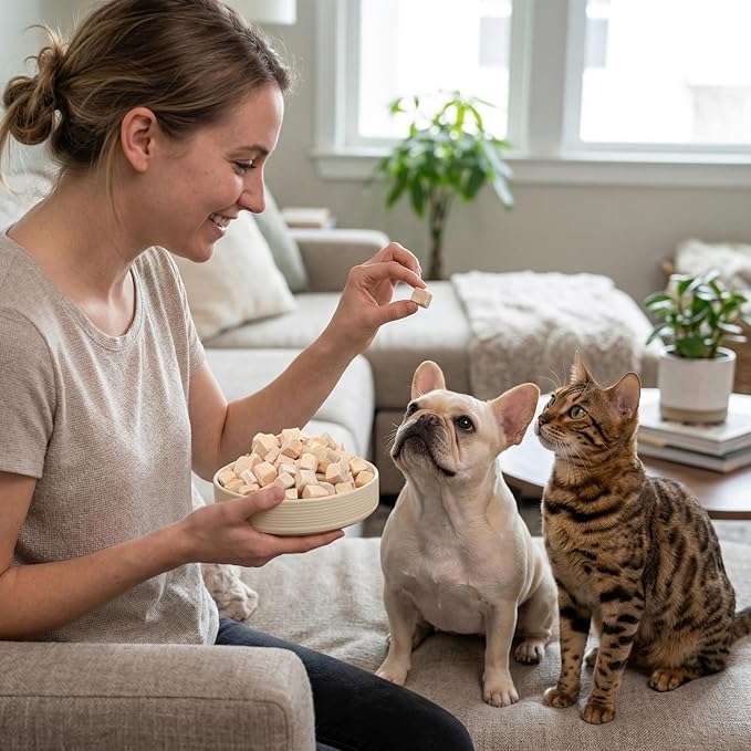 MON2SUN Freeze-Dried Chicken Dog and Cat Treats, Single Ingredient Training Treats, High Protein Grain-Free Snack & Food Topper, 6 oz