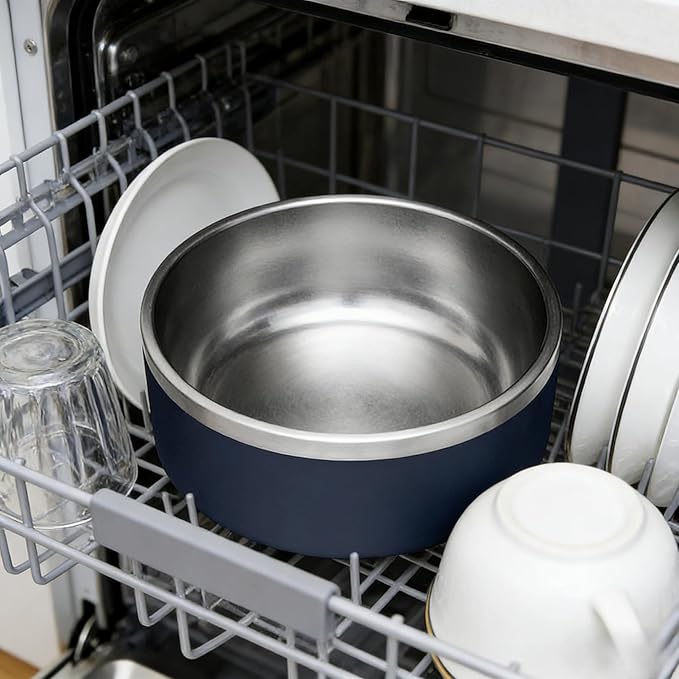 Non-Slip 42oz Stainless Steel Dog Bowl for Large Dogs – Heavy Duty, Dishwasher Safe & Rustproof, Extra Wide Base Prevents Tipping, Durable Pet Food & Water Feeder (Blue)