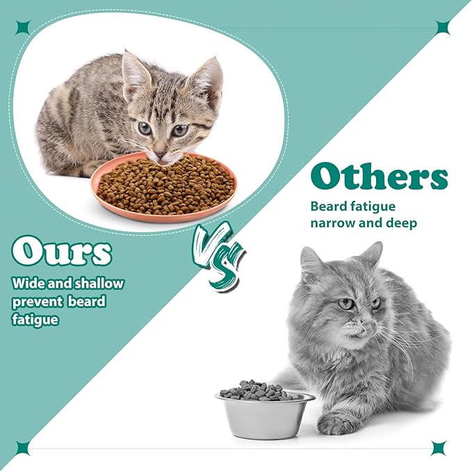 Gerrii 24 Pieces Fatigue Relief Cat Bowl 6 Inch Shallow Cat Food Dish Stray Wet Feeding Bowls Wide and Small Pet Plates for Ferrets Feral Short Legged Kitten Shelter(Light Color,Convention)