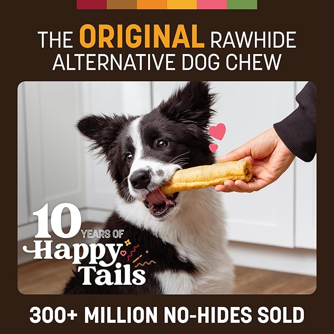 Earth Animal No Hide Chews - From the Grill Rolls Grilled Cheese Vegetarian Flavor Rawhide Free Medium Dog Chews - 3 Count