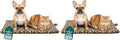 Furhaven ThermaNAP Self-Warming Cat Bed for Indoor Cats & Small Dogs, Washable & Reflects Body Heat - Quilted Faux Fur Reflective Bed Mat - Leopard, Small (Pack of 2)