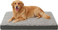 XXL Dog Crate Bed - Soft Fluffy Memory Foam Dog Bed with Anti-Slip Bottom, Machine Washable Pet Bed for Extra Large Dogs (47"x29"x4", Grey)