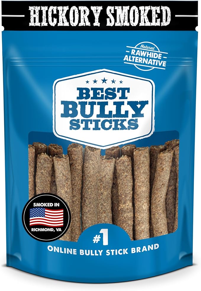Premium Hickory Smoked Real Beef Snap Sticks - 20 Count (Pack of 1) - USA Packed, No Additives, 100% Natural, Rawhide-Free, High Protein