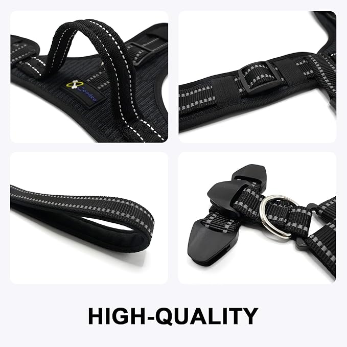 COODEO Professional Dog Sling for Hind Leg Support - Aid for Post-ACL/TPLO Surgery & Senior Dogs, Secure,Breathable & Machine-Washable with Reflective Edging for Safe Walks (Black, L)