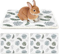 Glittme 2Pcs Bunny Bed Rabbit Bed for Indoor Cage Soft Guinea Pig Bed Fleece Mat Pad Warm Small Animal Bedding Accessories for Hamster Ferret Washable Non-Slip Rabbit Hide House Liner