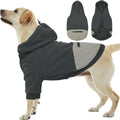 Nanaki Dog Hoodies for Large Dogs Sweatshirt with Pocket-Warm Fleece, Long Sleeves Adjustable Zip Collar-Comfort Pet Sweater for Labrador, Large Sweatshirt Winter Coat for Fall Winter Spring Grey 2XL