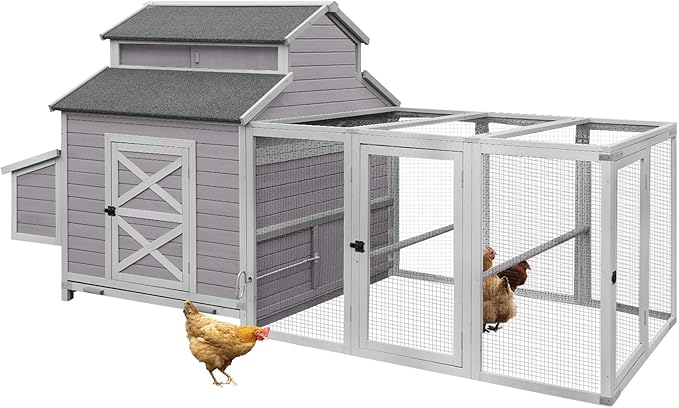 35.3ft² Large Chicken Coop with Run, Wooden Poultry Cage with Pull Out Trays & Nesting Box, Outdoor Rabbit Hutch Duck House for Backyard Garden