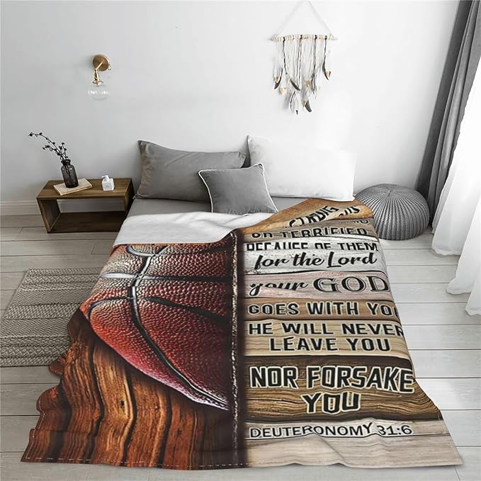 Basketball Blanket Basketball Gifts Throw Blankets Cozy Fleece Flannel Blanket Soft Warm Plush Lightweight Bedding Blanket Basketball Coach Gifts for Boys Girls Men Women for Couch Sofa Bed 50"X60"