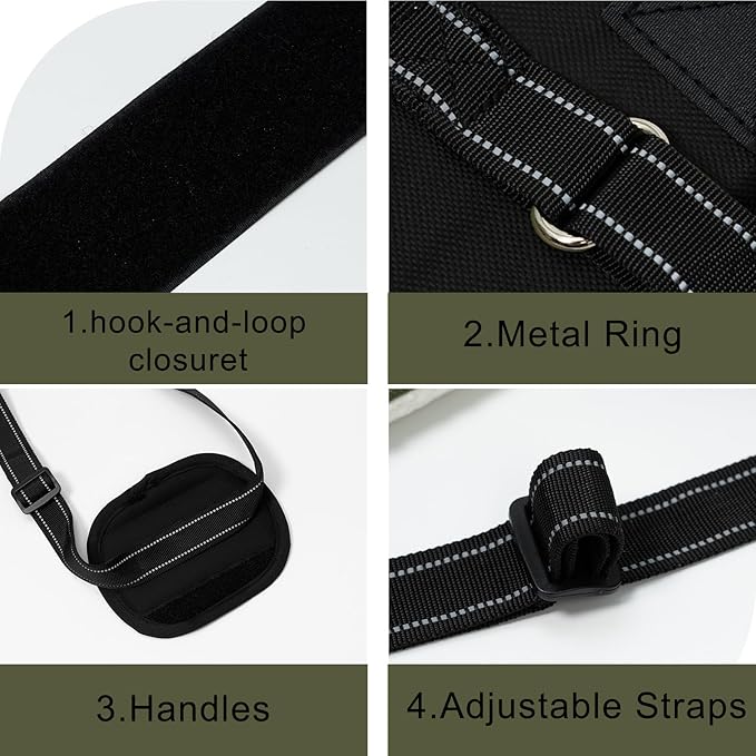 Dog Sling Adjustable Dog Lift Harness: Hip Support Sling for Dog, Dog Rehab Harness for Weak Rear Legs, Helps Disabled, Senior, Injured, and After ACL Surgery Dogs, Black for Extra Large Dogs