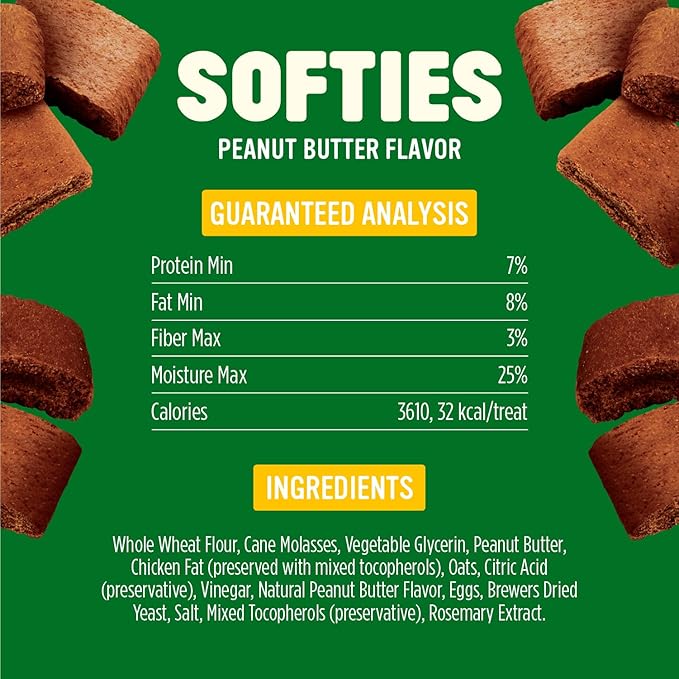 Blue Dog Bakery Softies, Soft & Chewy Peanut Butter Dog Treats, Medium Size, Healthy Treats, All Natural Ingredients,10 oz (Pack of 1)