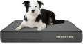 The Dog’s Bed Orthopedic Memory Foam Dog Bed for Large Dogs, Waterproof Washable Cover, Anti-Slip Base, Calming Surface – CertiPUR-Certified Foam, Grey with Black Trim, 6 Inch Thick