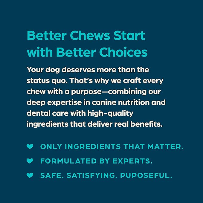 Chewsday Fresh Mint Flavor Dental Chews, Small Dog Treats, 24 Count