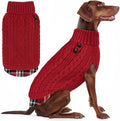 KYEESE Dog Sweater Warm Dog Sweater Turtleneck Large Pet Sweater with Gingham Patchwork Comfy Pet Coat for Fall Winter Cold Weather Soft Pullover Dogs Sweaters for Large Dogs