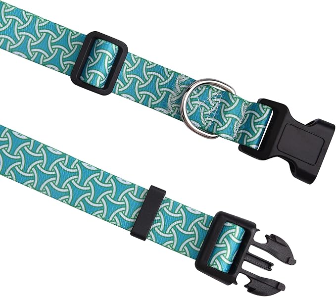 Dog Collar for Small Dogs, Soft Comfy Pet Collar for Small Medium Large Dogs, Geometry Pattern for Boy Girl Puppy Dogs(Armor Green,S)