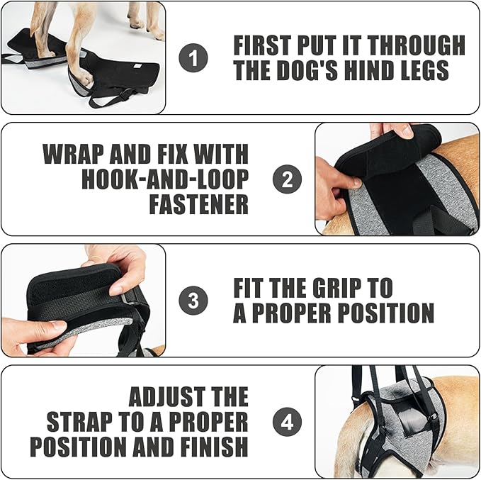 Dog Rear Leg Mobility Aid Lifting Harness Machine Washable Polyester Comfortable Body for Senior Breeds Adjustable Pet Harness