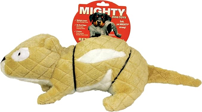 MIGHTY- Massive-Nature-Chipmunk- Squeaker-Multiple Layers. Made Durable, Strong & Tough. Interactive Play Dog Toy (Tug, Toss & Fetch). Machine Washable & Floats