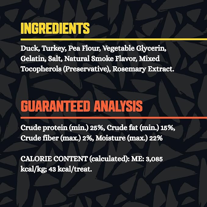 Slammin Sausage Dog Treats, Soft and Chewy High Protein Healthy Snack for Puppies and Adult Dogs, Made with Real Duck, Grain Free, Natural Ingredients, 14 oz