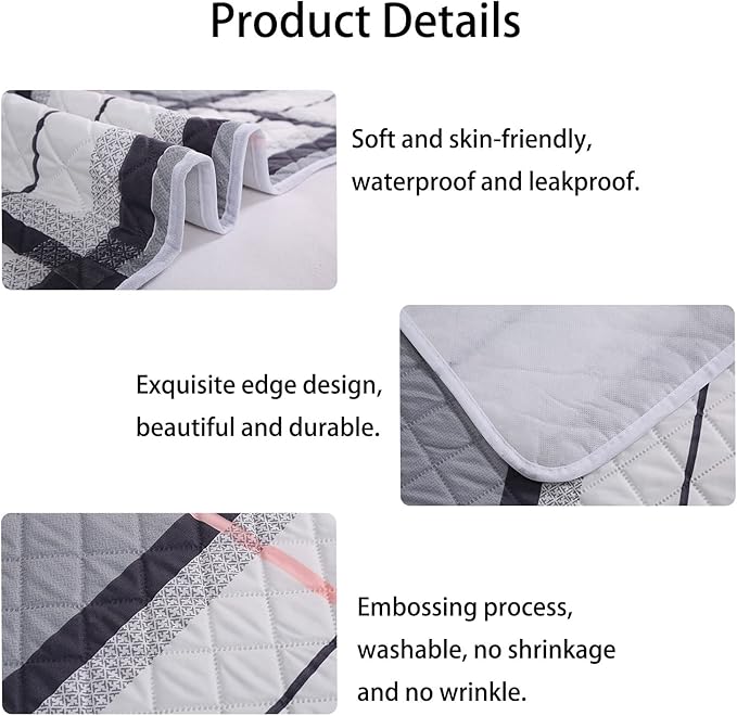 Rabbit Cage Liners, Guinea Pig Bedding Pads Bunny Cage mats Waterproof Reusable Washable Small Animals Cage Liner (2Pcs) (Large Size)