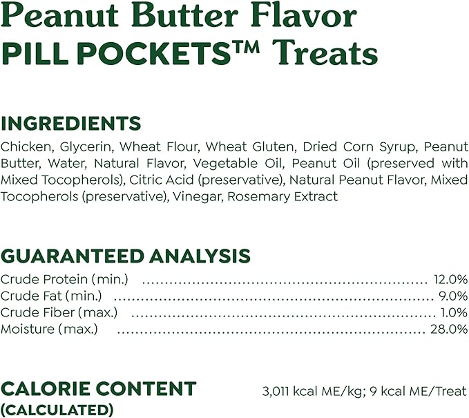 Greenies Pill Pockets for Dogs Small Size, Tablet Pill Treats for Dogs, Peanut Butter Flavor, 3.2 oz. Pouch