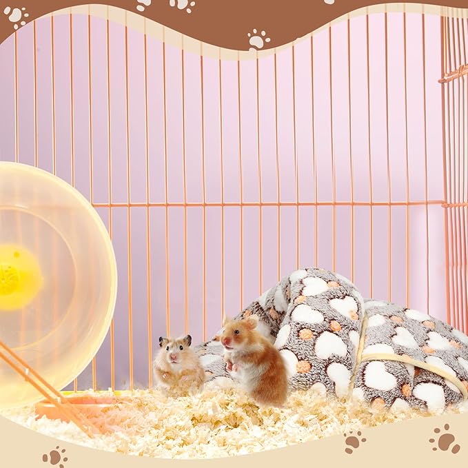 Wenqik 2 Pcs Guinea Pig Hideouts Guinea Pig Bed Washable Bunny Bedding Cuddle Warm Small Pet Sack Supplies Portable Pet Carrier Cage Nest Accessories for Cage(Gray, Pink,Heart)