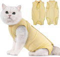 Avont Cat Recovery Suit - Kitten Onesie for Cats After Surgery, Cone of Shame Alternative Surgical Spay Suit for Female Cat, Post-Surgery or Skin Diseases Protection -Yellow(L)