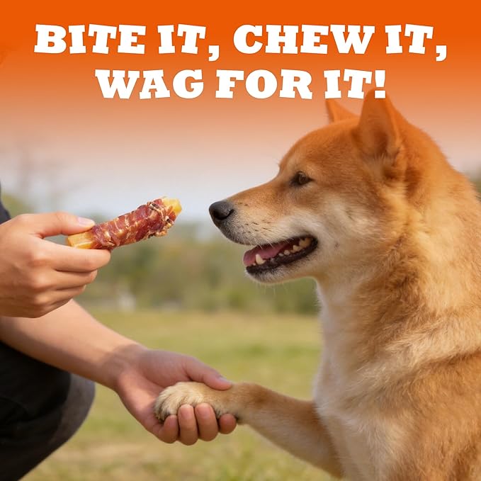 14.46oz Chicken Wrapped Sweet Potato Dog Treats Healthy for Digestive Support & Dental Care - Grain Free & High Protein Chicken Jerky Dog Treats for Small, Medium & Large Dogs
