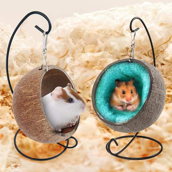 Hamster Cage Hamster Hideout Hanging Hammock Bed with Stand Cage with Mattress for Small Animals