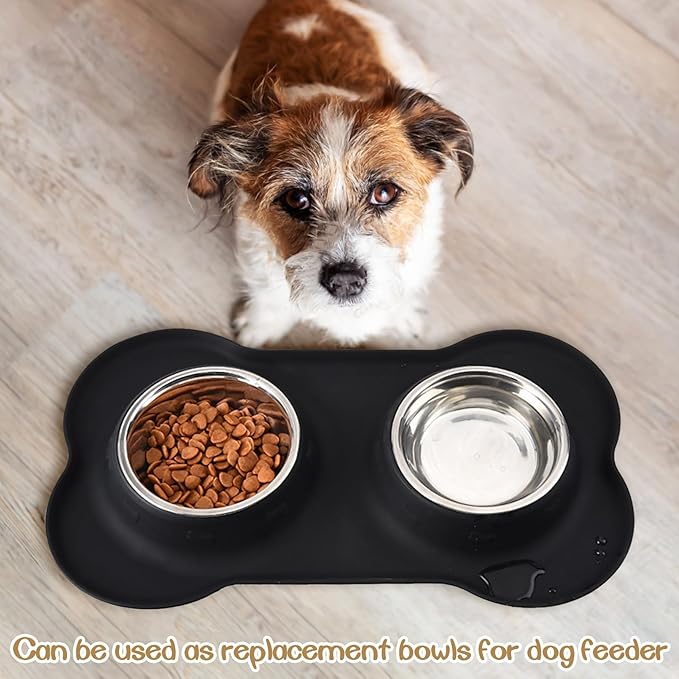 kathson 12 PCS Small Stainless Steel Dog Bowls, Replacement Metal Puppy Food Water Bowl Set Suit for Indoor Outdoor, Pet Feeding Dish for Small Animals Kitten, Dishwasher Safe (5.5 in)