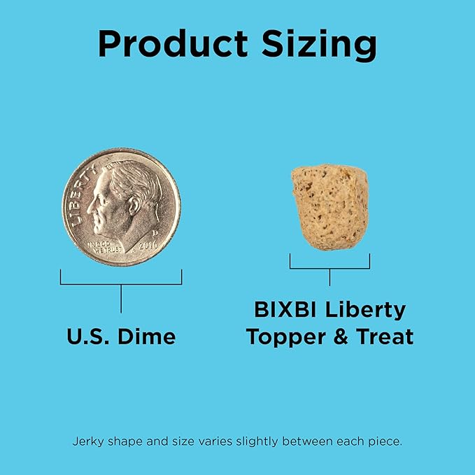 BIXBI Liberty Freeze Dried Dog Food Topper + Dog Treat, Beef Recipe, 4.5 oz - 98% Meat and Organs, No Fillers - Pantry-Friendly Raw Treat or Food Topper - USA Made in Small Batches
