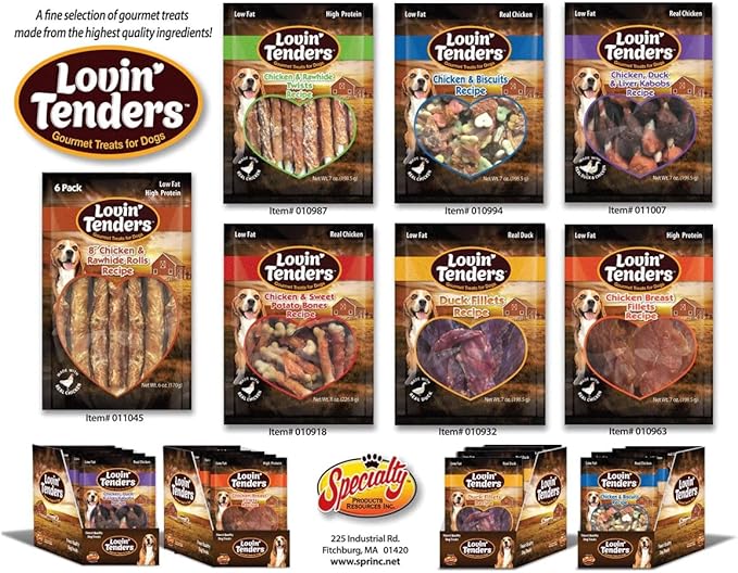 Lovin Tenders Chicken Duck & Liver Kabobs Dog Treats (2 Pack - 7 oz per Pack)