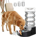 RIZZARI Dog Water Bowl Dispenser :Ion Exchange System with Activated Carbon- Helps Prevent Urinary Stones-8L Gravity Black Stainless Steel Automatic Waterer- for Multi-Pet Homes-Kitchen& Garage Use