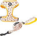 Dog Cat Harness and Leash Set, Puppia Soft Mesh Padded and Adjustable Puppy Vest Cute Dog Clothes Escape Proof Easy Walk Pet Accessories (Honeybee, L (Neck 15.7"-21"; Chest 19.6"-28.3"))