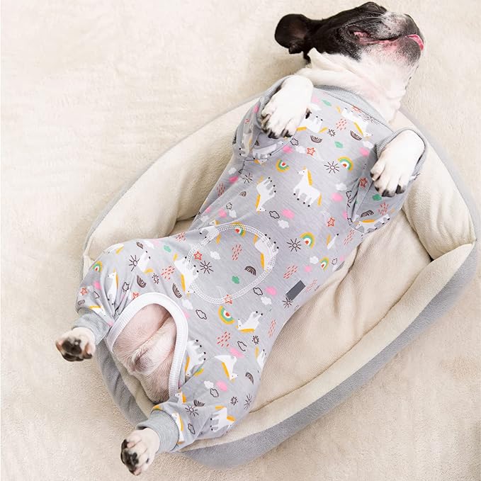 Dog Surgery Recovery Suit, Long Sleeve Onesie for Small Dogs, X-Large, Horse, Polycotton