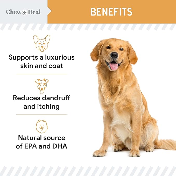 Chew + Heal Labs Omega Soft Wild Caught Alaskan Salmon Jerky 12oz - Natural Salmon Jerky Dog Training Treats for Skin & Coat - Soft Dog Chews with Flaxseed & Oat Flour - Made in USA