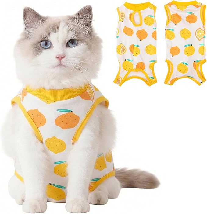 Cat Recovery Suit Cat Onesie for Cats After Surgery, Breathable Cats Surgery Recovery Suit for Female Spay & Abdominal Wounds, Kitten Surgical Onesie Body Suit Anti Licking Cone Alternative