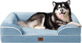 EHEYCIGA Orthopedic XL Dog Beds, Waterproof Memory Foam Dog Bed for Extra Large Dogs, Non-Slip Bottom and Egg-Crate Foam Big Pet Couch Bed with Washable Removable Cover, Washed Blue